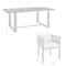 Armen Living Felicia Outdoor Patio 5-Piece Dining Table Set in Aluminum with Gray Rope and Cushions 840254333314 - alternate 3